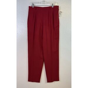 NWT Talbots Red Dress Pants Sz 14 100% Wool Trousers Lined Side Zip Career